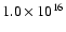 $1.0 \times 10^{16}$