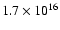 $1.7 \times 10^{16}$