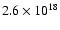 $2.6 \times 10^{18}$