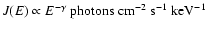 $J(E) \propto E^{-\gamma}\rm ~ photons~ cm^{-2}~ s^{-1}~ keV^{-1}$
