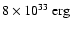 $\rm 8 \times 10^{33}~ erg$