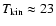 $T_{\rm kin} \approx 23$