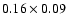 $0.16 \times 0.09$