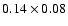 $0.14 \times 0.08$