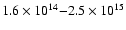 $1.6\times 10^{14}{-} 2.5 \times10^{15}$