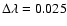 $\Delta\lambda=0.025$