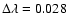 $\Delta\lambda=0.028$