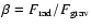 $\beta=F_{{\rm rad}}/F_{{\rm grav}}$