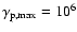 $\gamma _{\rm p,max}=10^6$