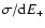 $
\sigma / {\rm d} E_+$
