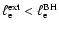 $\ell_{\rm e}^{\rm ext}< \ell_{\rm e}^{\rm BH}$