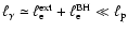 $\ell_{\gamma}\simeq\ell_{\rm e}^{\rm ext}+\ell_{\rm e}^{\rm BH}\ll\ell_{\rm p}$