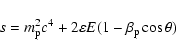 \begin{displaymath}s=m_{\rm p}^2 c^4 + 2 \varepsilon E(1 - \beta_{\rm p} \cos \theta)
\end{displaymath}