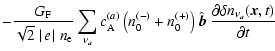 $\displaystyle -\frac{G_{\rm F}}{\sqrt{2}\mid \! e \! \mid
n_{\rm e}}\sum_{\nu _...
...\right)\hat{\vec{b}}~\frac{\partial
\delta n_{\nu _{a}}(\vec{x},t)}{\partial t}$