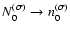 $N_{0}^{(\sigma )}\rightarrow n_{0}^{(\sigma )}$