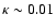 $\kappa\sim 0.01$
