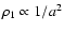 $\rho _1 \propto 1/a^2$