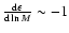 $\frac{{\rm d}\epsilon}{{\rm d} \ln M} \sim - 1$