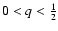 $0 < q < \frac{1}{2}$