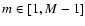 $m \in [1,M-1]$