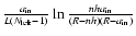 $\frac{a_{\rm in}}{L(N_{\rm left}-1)}\ln \frac{nha_{\rm in}}{(R-nh)(R-a_{\rm in})}$