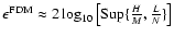 $\epsilon^{\rm FDM} \approx 2 \log_{10} \left[ {\rm Sup} \{ \frac{H}{M}, \frac{L}{N} \} \right]$