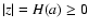 $\vert z\vert=H(a) \ge 0$