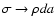 $\sigma \rightarrow \rho da$