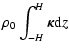 $\displaystyle \rho_0 \int_{-H}^{H}{\vec{\kappa}{\rm d}z}$
