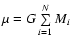 $\mu = G \sum\limits_{i=1}^N M_i$