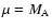 $\mu = M_{\rm A}$