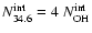 $N^{\rm int}_{34.6}=4~N^{\rm int}_{\rm OH}$
