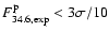$F^{\rm p}_{\rm
34.6,exp}<3\sigma/10$