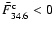$\bar F^{\rm c}_{34.6}< 0$
