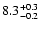 $\rm 8.3^{+0.3}_{-0.2} $