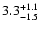 $\rm 3.3^{+1.1}_{-1.5} $