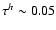 $\tau^h \sim 0.05$