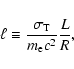 \begin{displaymath}\ell \equiv {\sigma_{\rm T} \over m_{\rm e} c^2} {L\over R},
\end{displaymath}