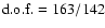$\rm d.o.f. = 163/142$