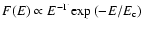 $F(E) \propto E^{-\Gamma} \exp{(-E/E_{\rm c})}$