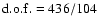 $\rm d.o.f. = 436/104$