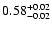 $\rm0.58^{+0.02}_{-0.02}$