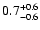 $\rm0.7^{+0.6}_{-0.6}$