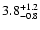 $\rm 3.8^{+1.2}_{-0.8}$