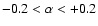 $-0.2 < \alpha < +0.2$