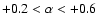 $+0.2 < \alpha < +0.6$