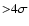 ${>}4\sigma$
