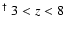 $^\dag ~3<z<8$