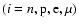 $(i=n,\rm p,e,\mu)$