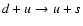 $d + u \rightarrow u + s$